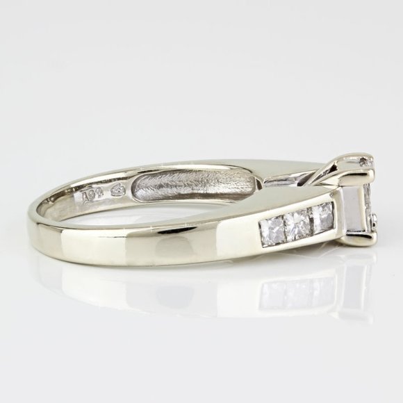 14k White Gold Princess-Cut Diamond Anniversary / Engagement / Cocktail Ring - Picture 5 of 8